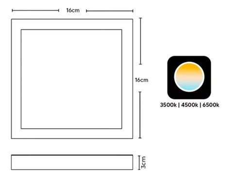 Kit Luminario Painel Plafon Led Sobrepor Quadrado W Bivolt Branco