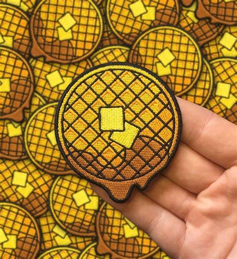 Dripping Waffle Embroidered Patch Patches Handmade Etsy