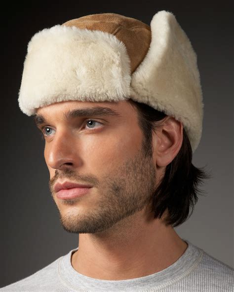 Ugg Shearling Trapper Hat In Brown For Men Lyst