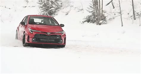 Toyota Gr Corolla Looks Right At Home Drifting Through The Snow Carscoops