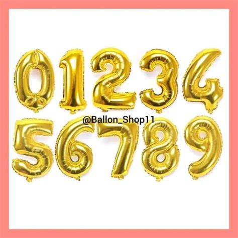 Jual Balon Angka Foil Gold Pesta Ulang Tahun Ballon Shopee Indonesia