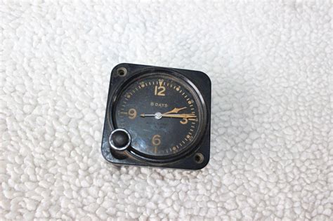 Vintage Ww2 Us Aircraft 8 Day Cockpit Clock Gauge Elgin Watch Company 1928031590