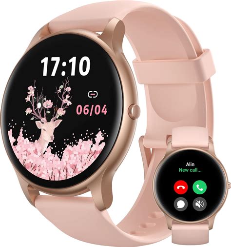 Parsonver Smartwatch Damen Rund Mit Telefonfunktion Leichte Fitnessuhr