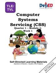 Module Week Pdf Tle Tvl Computer Systems Servicing Css Quarter