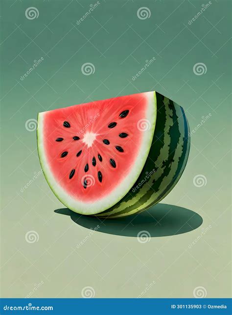 Stylized Watermelon Logo In Bold Colors Stock Illustration