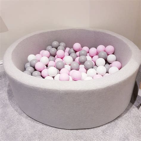 Misioo Ball Pit Light Grey White Grey Baby Pink Balls The