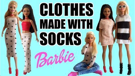 How To Make Barbie Clothes With Socks Diy Dress Skirt And Sweater