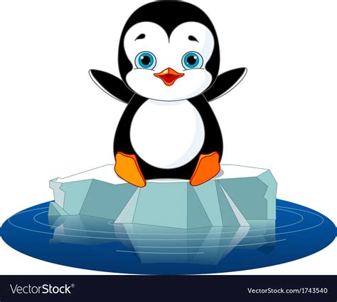 Penguin On Ice Royalty Free Vector Image VectorStock