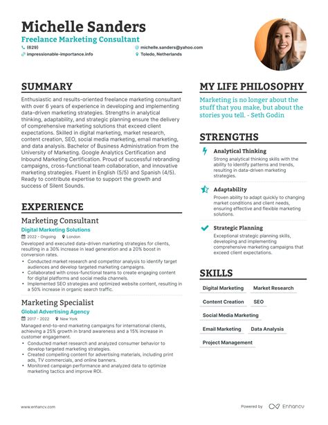 3 Successful Freelance Marketing Consultant Resume Examples And Writing