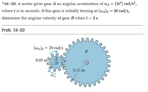 Solved A Motor Gives Gear ﻿an Angular Acceleration Of