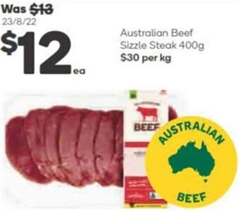 Australian Beef Sizzle Steak 400g Offer At Woolworths