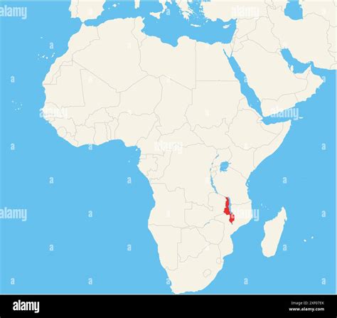 Locator Map Showing The Location Of The Country Malawi In Africa The