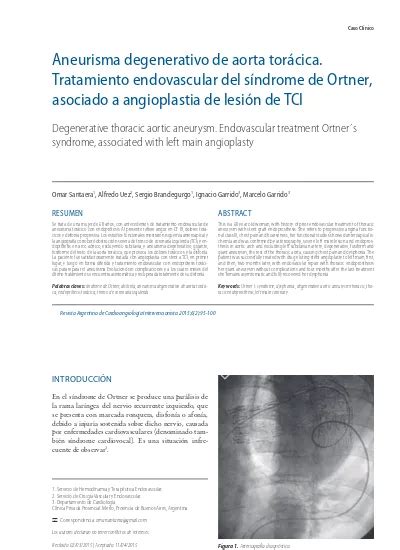 Aneurisma Degenerativo De Aorta Tor Cica Tratamiento Endovascular Del