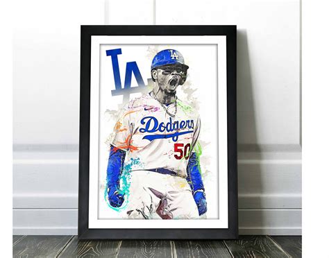 Mookie Betts Poster Los Angeles Dodgers Canvas Print Wall Etsy