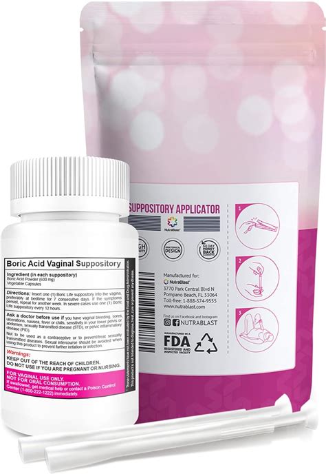 Nutrablast Supositorios Vaginales De Cido B Rico Mg Con Aplicador