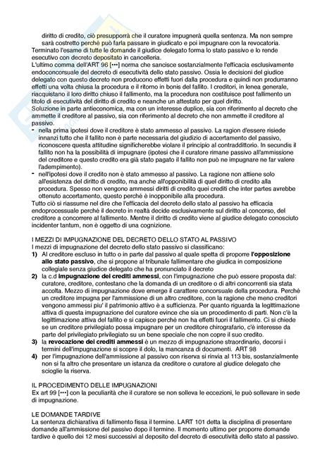 Lezioni Generali Appunti Di Diritto Fallimentare