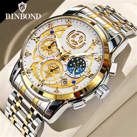 BINBOND Original Double Hollow Top Brand Luxury Date Waterproof Fashion