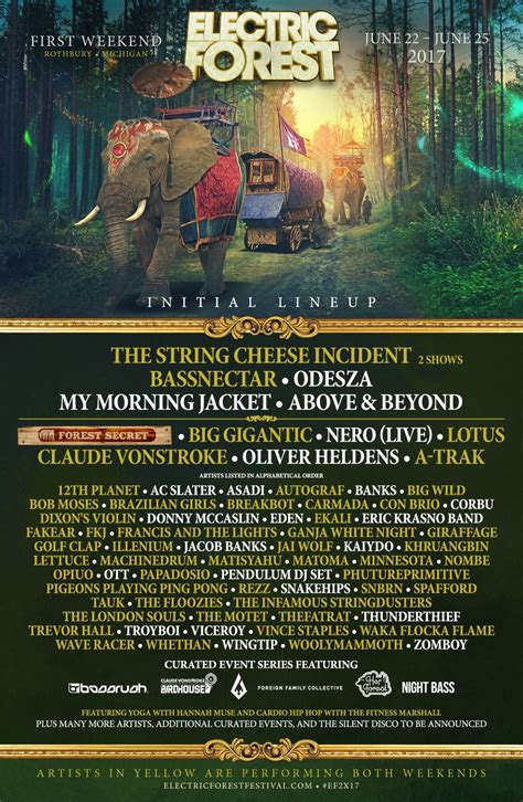 Breaking Lineups Revealed For Each Weekend Of Electric Forest Festival