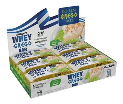 Suplemento Nutrata Barra De Proteina Whey Grego Bar Sabor Pastel De