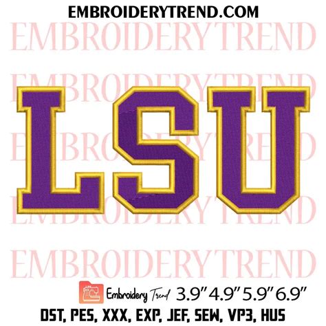 Lsu Tigers Logo Embroidery Design Ncaa Machine Embroidery Digitized Pes Files