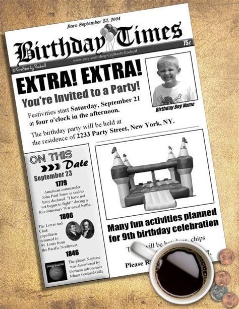 Birthday Newspaper Template