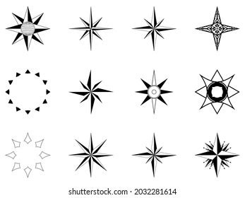 Abstract Compass Rose Arrow Vector Set Stock Vector (Royalty Free ...