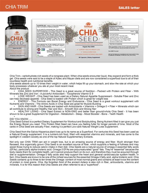 Chia Seed Oil Extract (60 capsules)