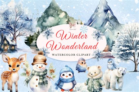 Winter Wonderland Watercolor Cliparts Graphic by BLOSSOM.clipart ...