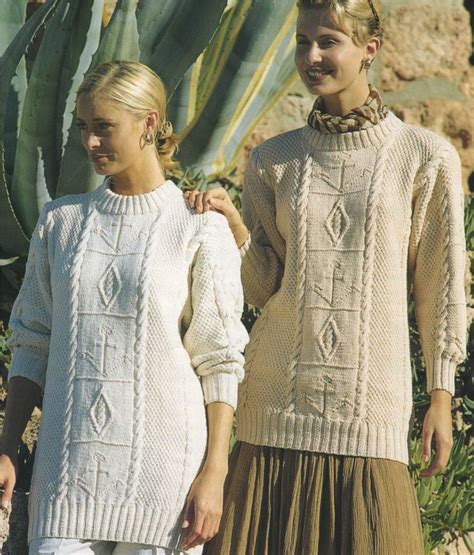 Womens Tunic Sweater Knitting Pattern Pdf With Anchor Motif Etsy Uk