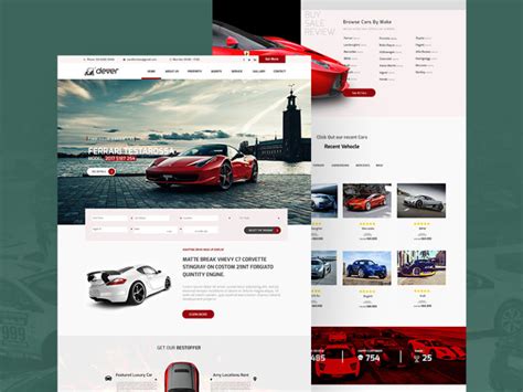 Driving Car Showroom Website Template Free Mockups Best Free Psd