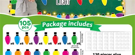 Amazon Zoiiwa Pieces Christmas Light Bulbs Bulletin Board Set