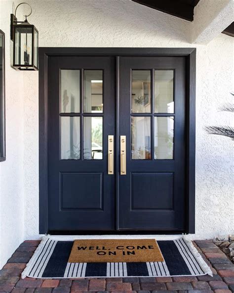 Double Black Front Doors With Gold Handles Soul And Lane