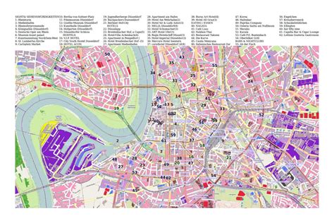 Large tourist map of Dusseldorf | Dusseldorf | Germany | Europe ...