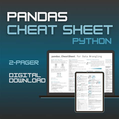 Pandas Cheat Sheet Efficient Python Programming For Data Scientists