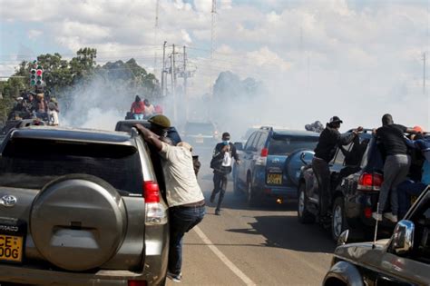 Kenyan Police Fire Tear Gas At Protesters Led By Opposition Chief Odinga