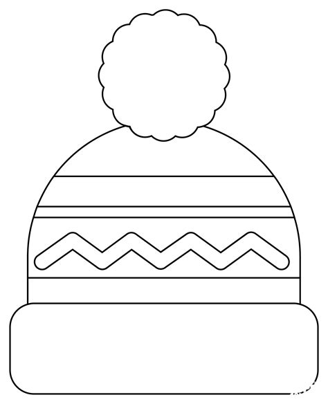 Winter Cap Coloring Page Colouringpages