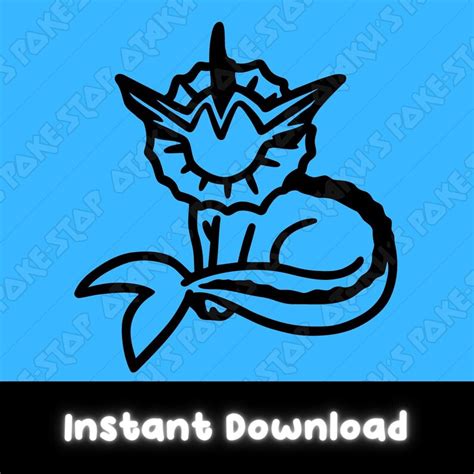 Pokémon Svg Vaporeon Svg File Svg Outline Cricut Silhouette