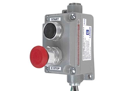 Larson Electronics Explosion Proof 10a Double Push Button Switch Momentary And Estop C I