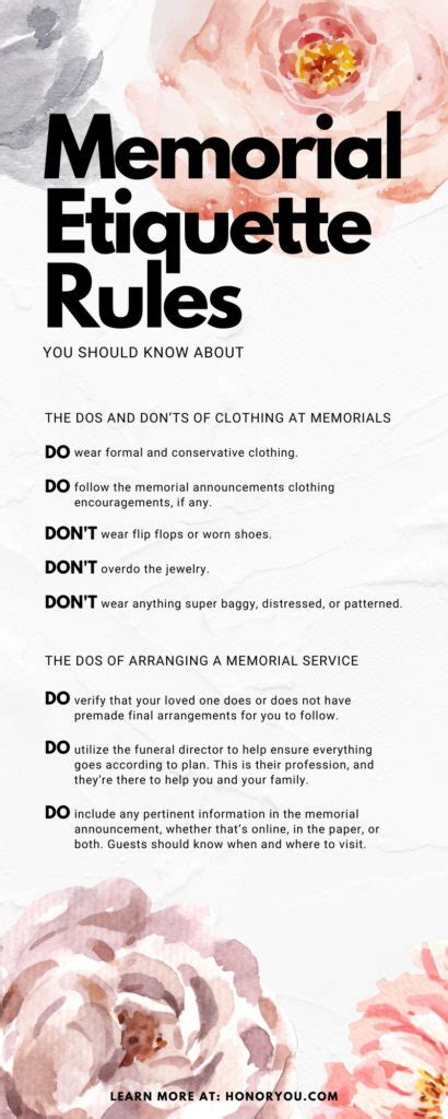 Memorial Etiquette Rules You Should Know About