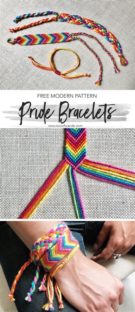 Pride Bracelets FREE Rainbow Friendship Bracelets Tutorial — Two of Wands | Woven bracelet diy ...