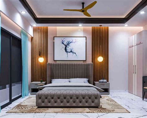 Master Bedroom Design With Wall Art by Kalyan Interiors | KreateCube