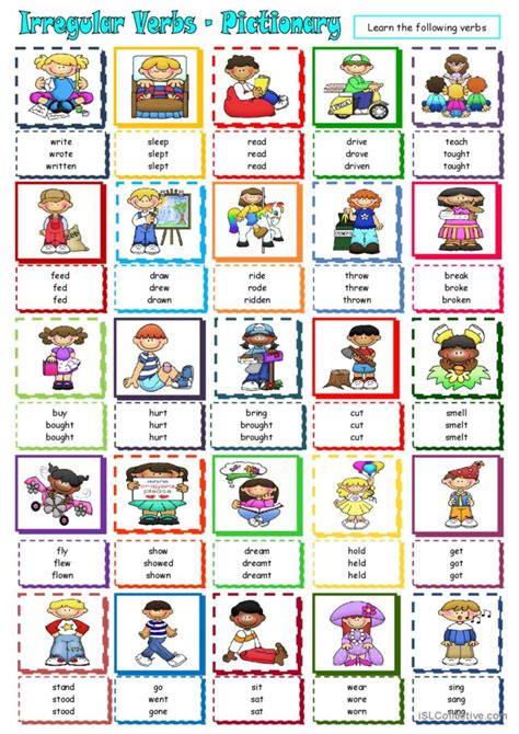 Irregular Verbs English ESL Worksheets Pdf Doc EroFound