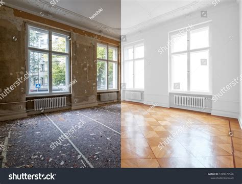 Flat Renovation Empty Room Before After Stock Photo 1289078596 | Shutterstock