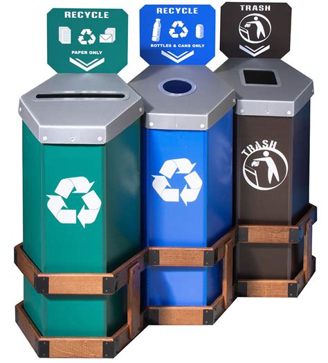 Hexcycle® Recycling Bins, Trash Cans and Stations