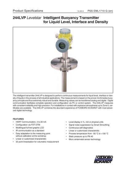 244lvp Levelstar Intelligent Buoyancy Transmitter For Liquid Level