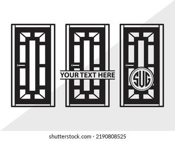door monogram svg printable vector illustration stock vector royalty