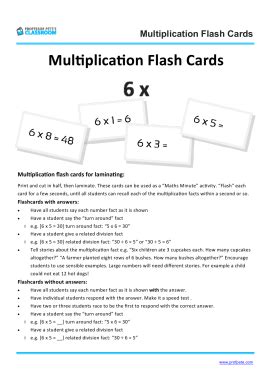 Professor Pete’s Classroom » Multiplication Flashcards for the 6x ...