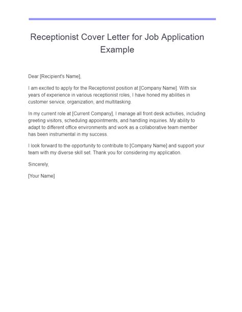 Receptionist Cover Letter 18 Examples Pdf Tips