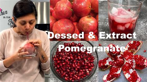 How To Deseed Pomegranate Anar And Extract Juice Video Recipe Bhavna S Kitchen Youtube