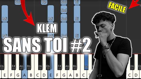 Klem Sans toi 2 Vidéo Piano Tutoriel Facile Instrumental RAP